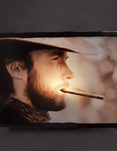 Lampade in legno rettangolare di Clint Eastwood, handmade