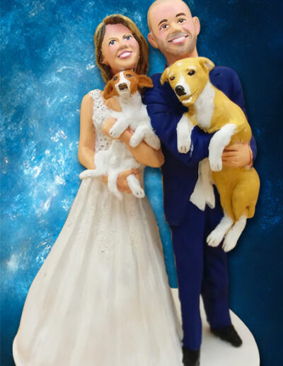 Statuina Sposi con i propri cani