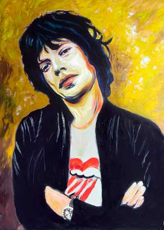 Ritratto ad acrilico cm. 60x80 Mick Jagger